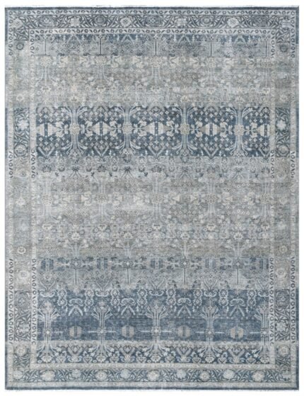 Vintage Charcoal Hand Knotted Area Rug