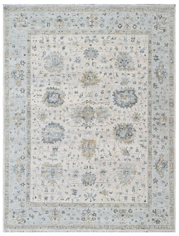 Luxury Silver Grey Oushak Rug – Hand Knotted Vintage Oriental Area Carpet