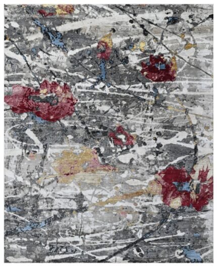 Crimson Blossom Hand Knotted Rug