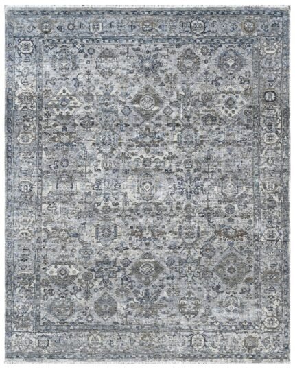 Grey Oxidized Vintage Hand Knotted Area Rug