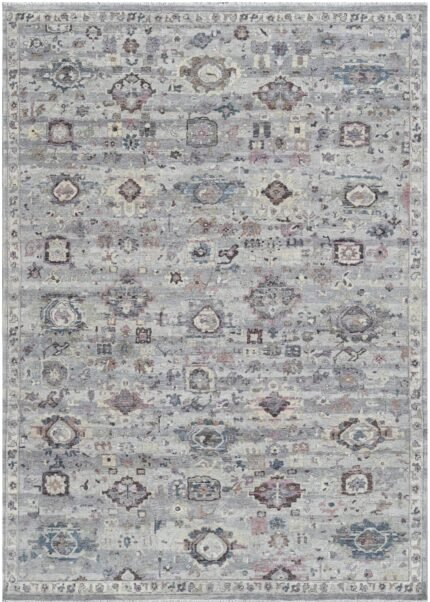 Twilight Heriz Hand Knotted Vintage Wool Rug