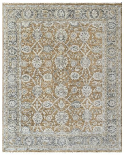 Saffron Vines Persian Hand Knotted Wool Rug