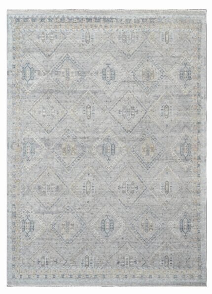 Nomad Silver Hand Knotted Wool Vintage Rug