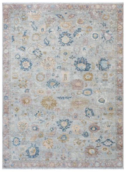 Celestial Bloom Hand Knotted Vintage Carpet