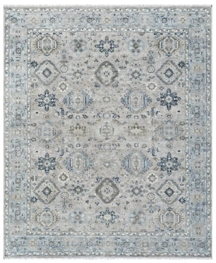 Muted Gray Hand Knotted Wool Rug
