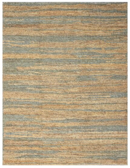 Earthline Khaki Mustard HandKnotted Jute Organic Rug