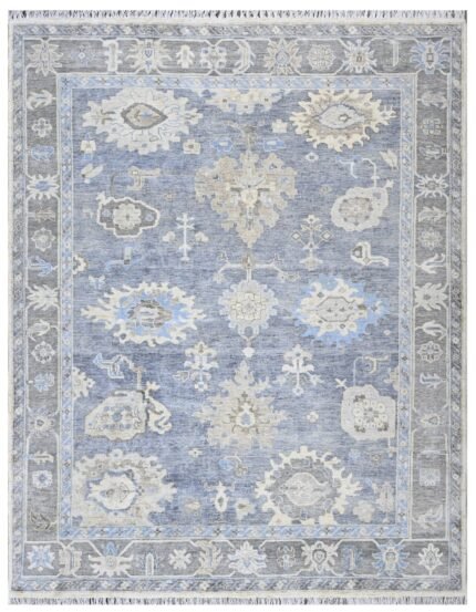 Indigo Nomad Hand Knotted Wool Rug – Vintage Tribal Pattern