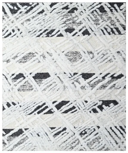 Textured Geometric Hand Knotted Rug