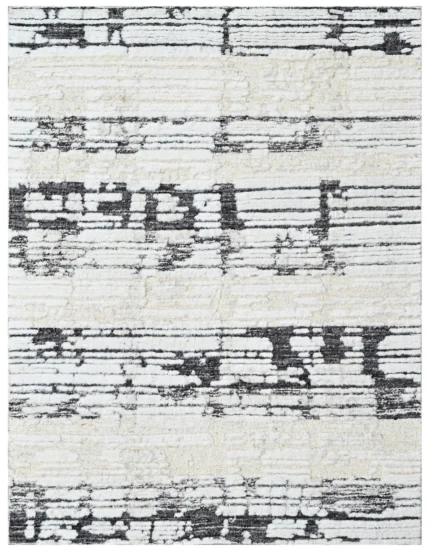 Modern Abstract Grey Hand Knotted Rug