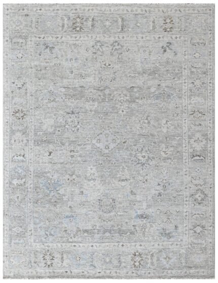 Ivory Frost Hand Knotted Wool Rug