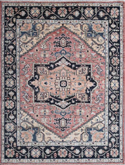 Red Medallion Vintage Hand Knotted Wool Rug