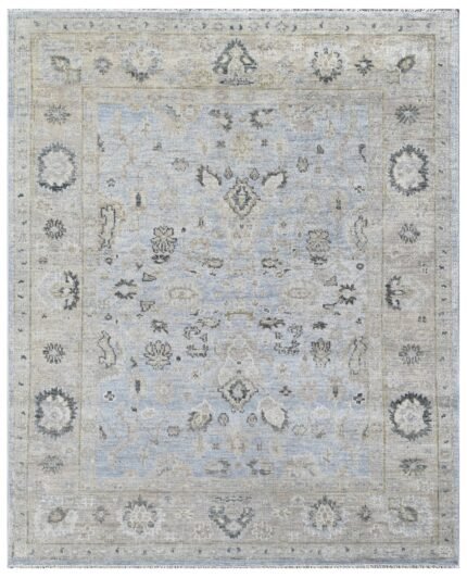 Silver Sky Hand Knotted Wool Rug