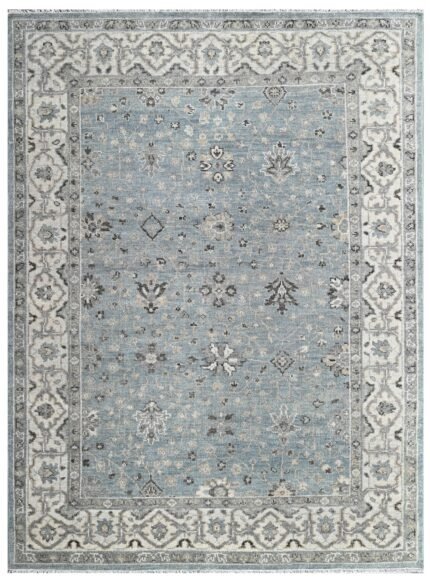 Powder Mist Hand Knotted Wool Rug