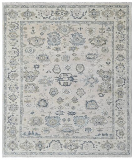 Off White Ivory Hand Knotted Wool Rug