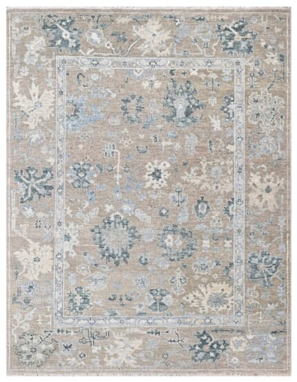 Taupe Vintage Hand Knotted Wool Area Rug