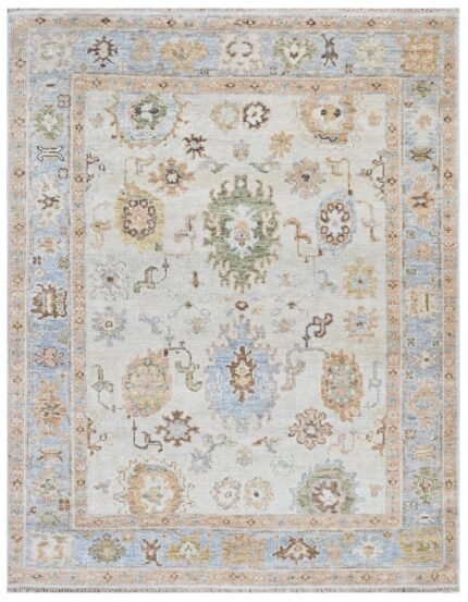 Off White Tribal Hand Knotted Wool Rug
