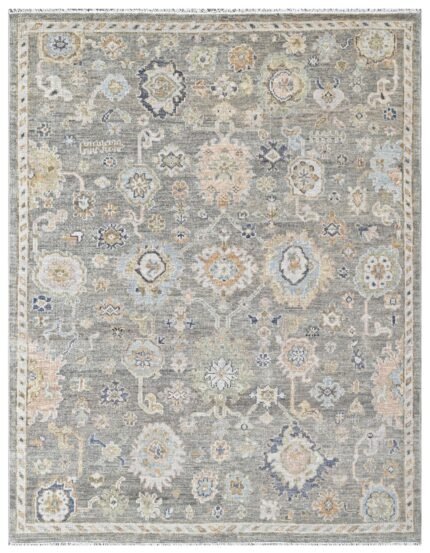 Grey Vintage Hand Knotted Wool Area Rug