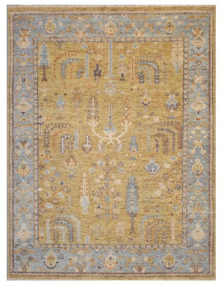 Golden Garden Hand Knotted Traditional Rug
