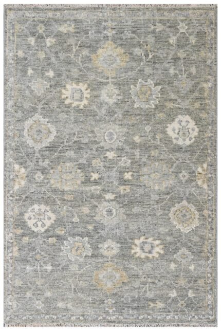 Grey Vintage Hand Knotted Wool Rug