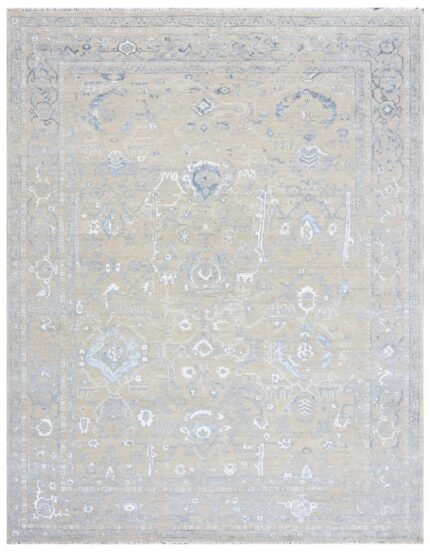 Ivory Blue Heritage Hand Knotted Rug