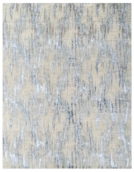 Golden Veil Beige Abstract Hand Knotted Rug