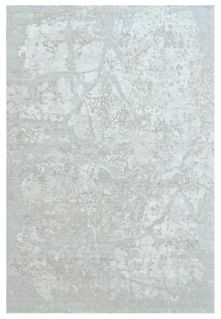 Ivory Mist Textured Hand Knotted Silk Rug