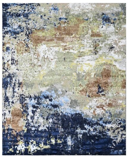 Azure Terra Abstract Hand Knotted Premium Area Rug