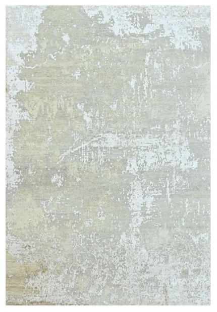 Ivory Mist Modern Hand Knotted Silk Area Rug