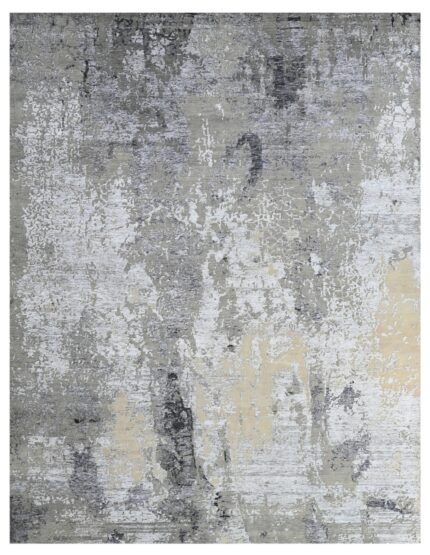 Silver Grey Contemporary Hand Knotted Premium Rug