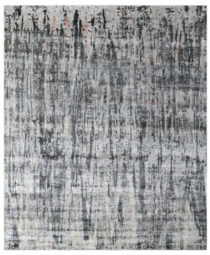 Silver Echo Hand Knotted Bamboo Silk Rug
