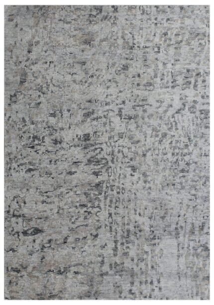 Pewter Abstract Mist Hand Knotted Rug