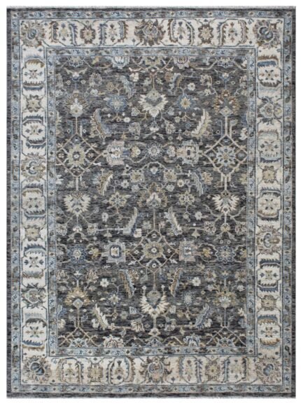 Olive Smoke Distressed Hand Knotted Rug