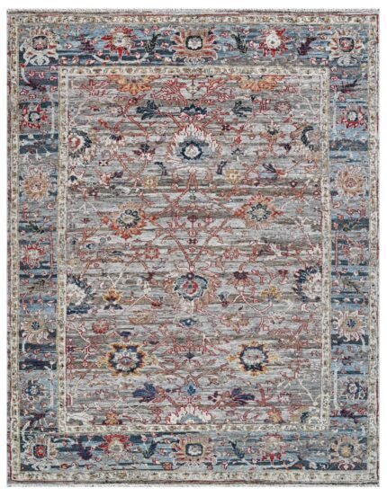 Silver Inferno Hand Knotted Statement Rug