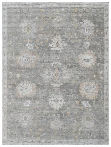Silver Mist Heritage Faded Medallion Hand Knotted Rug