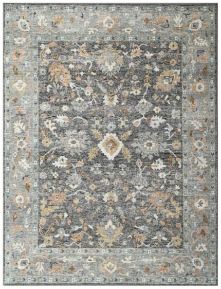 Maison Charcoal Heritage Hand Knotted Wool Rug