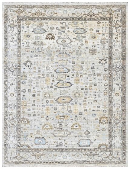 Silver Pavilion Hand Knotted Designer Estate Rug