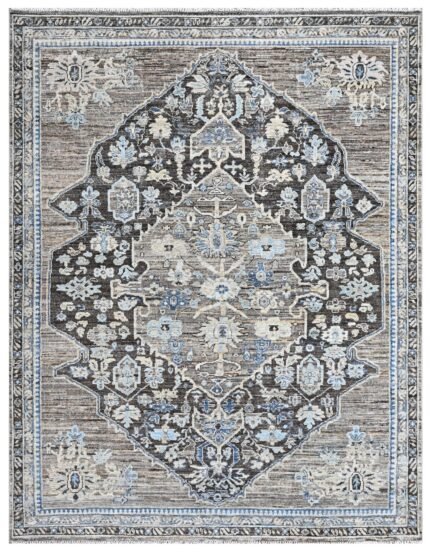 Noir Palace Hand Knotted Designer Statement Rug