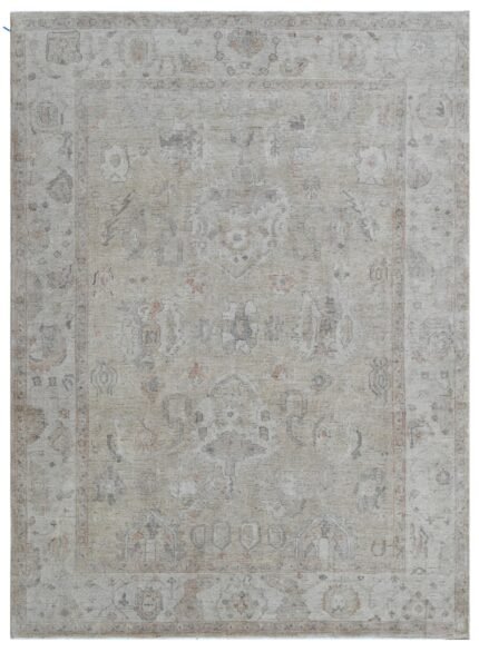 Ivory Beige Distressed Heritage Wool Rug